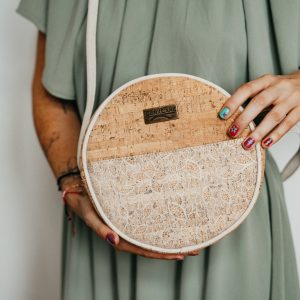 Round cork handbag